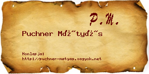 Puchner Mátyás névjegykártya